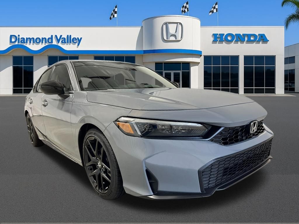 2026 Honda Civic Sport in Urban Gray Pearl — front three-quarter view