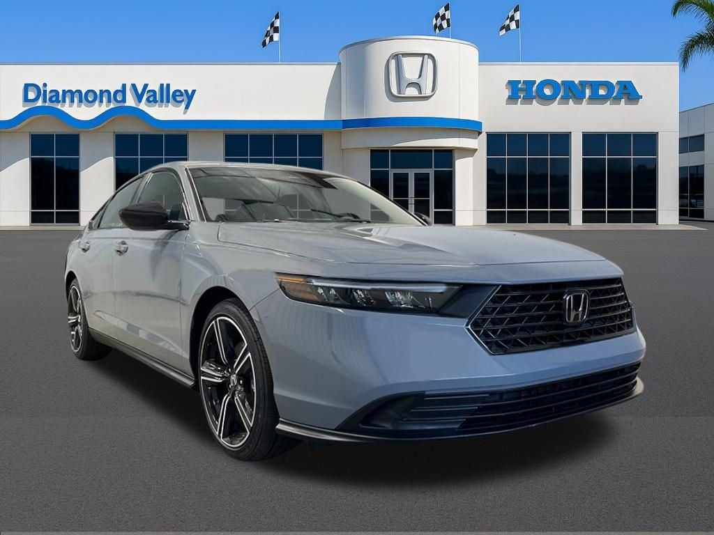 2026 Honda Accord Hybrid Sport in Urban Gray Pearl — front three-quarter view