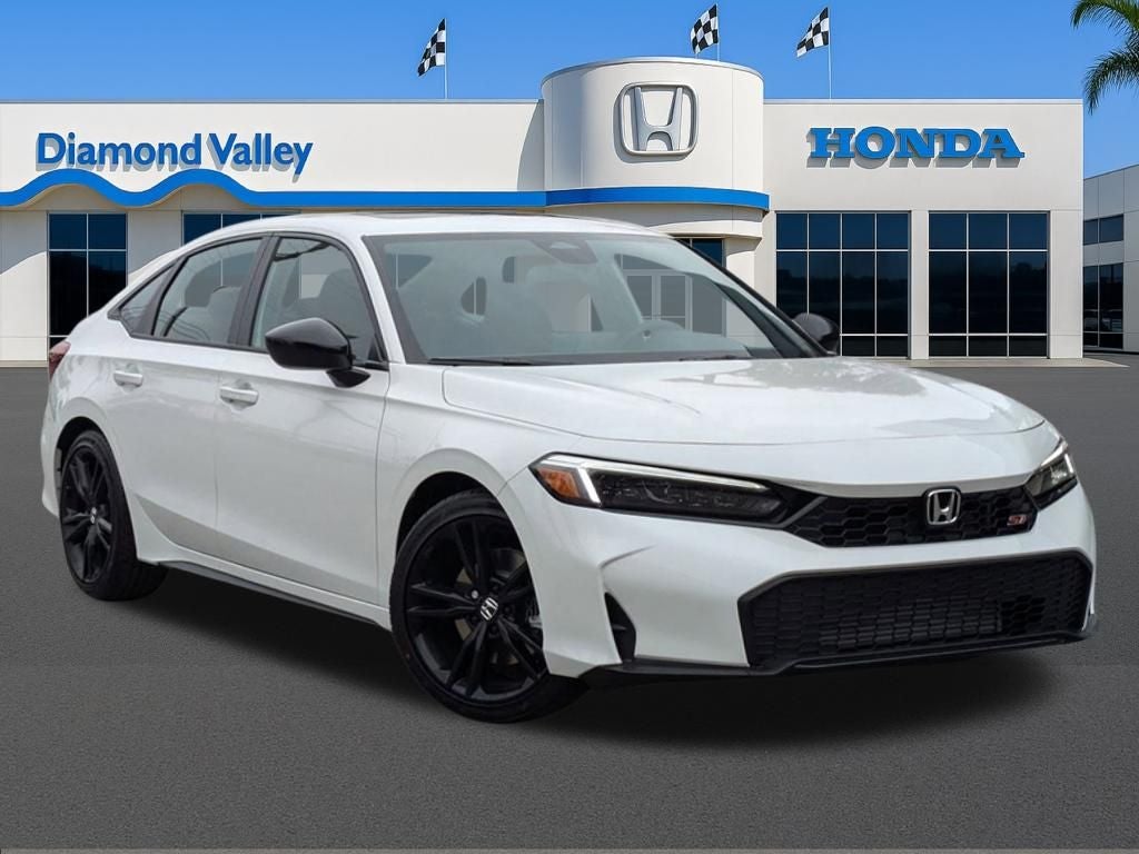 2026 Honda Civic Si Manual in Platinum White Pearl — front three-quarter view