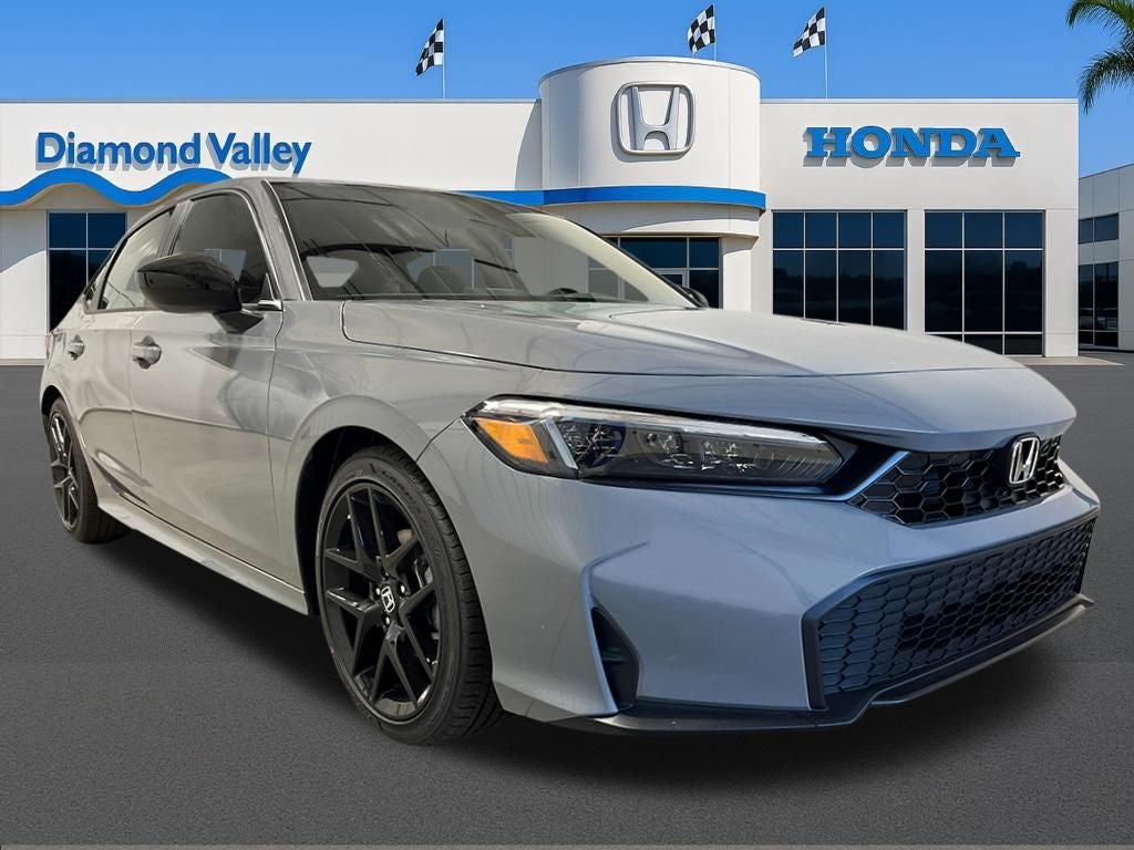 2026 Honda Civic Sport in Urban Gray Pearl — front three-quarter view