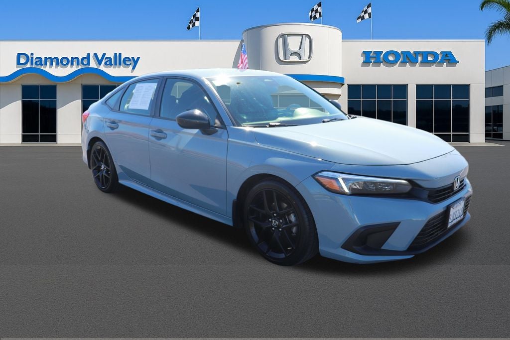2024 Honda Civic Sport in Sonic Gray Pearl — front three-quarter view