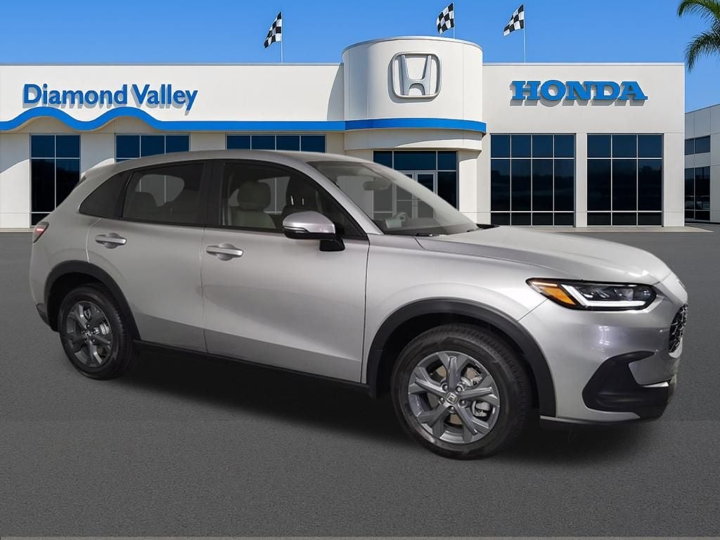 2027 Honda HR-V LX in Solar Silver Metallic — front three-quarter view