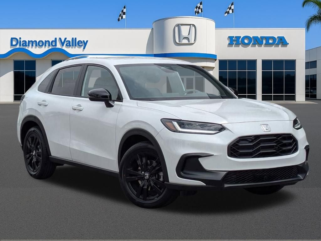 2027 Honda HR-V Sport in Platinum White Pearl — front three-quarter view