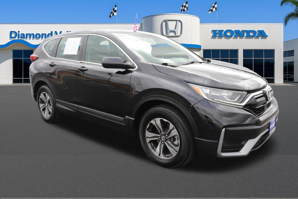2020 Honda CR-V LX in Crystal Black Pearl — front three-quarter view