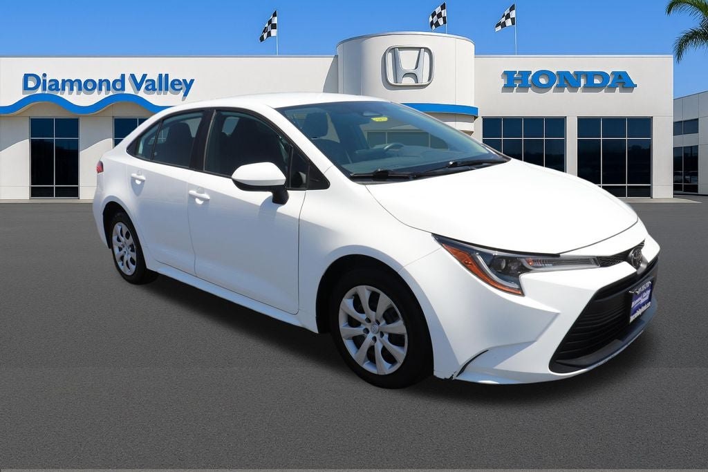 2024 Toyota Corolla LE in Ice — front three-quarter view
