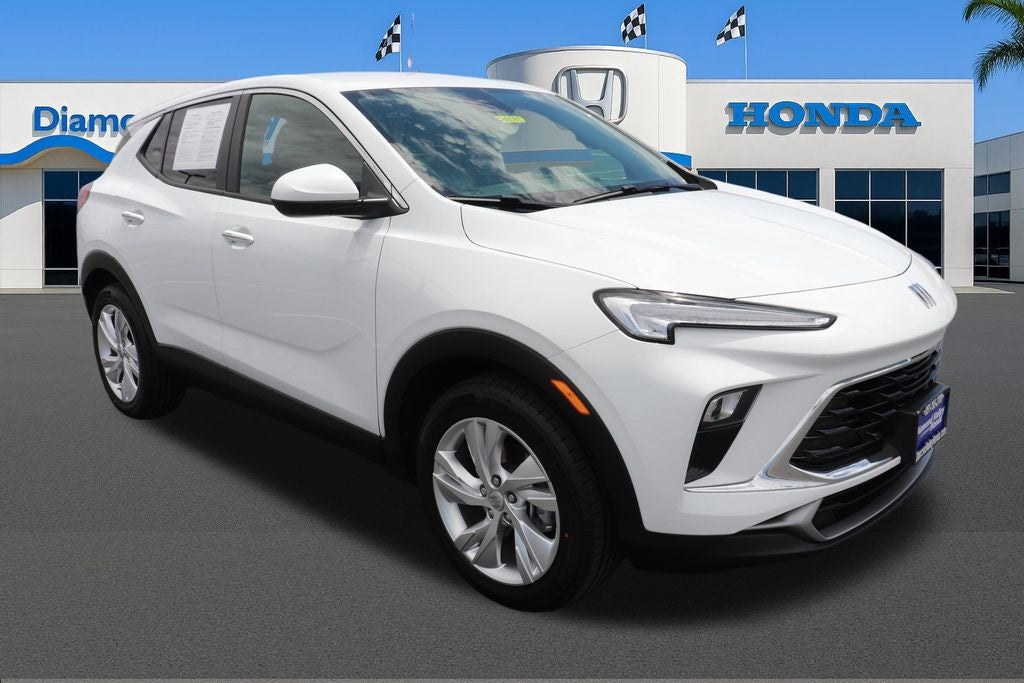 2025 Buick Encore GX Preferred in Summit White — front three-quarter view