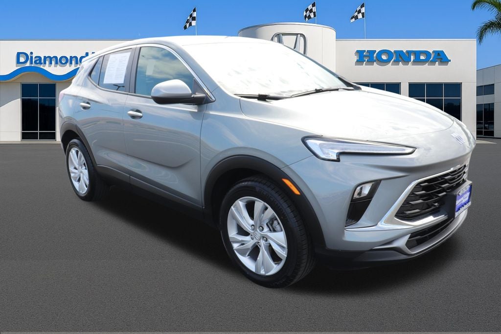 2025 Buick Encore GX Preferred in Moonstone Gray Metallic — front three-quarter view
