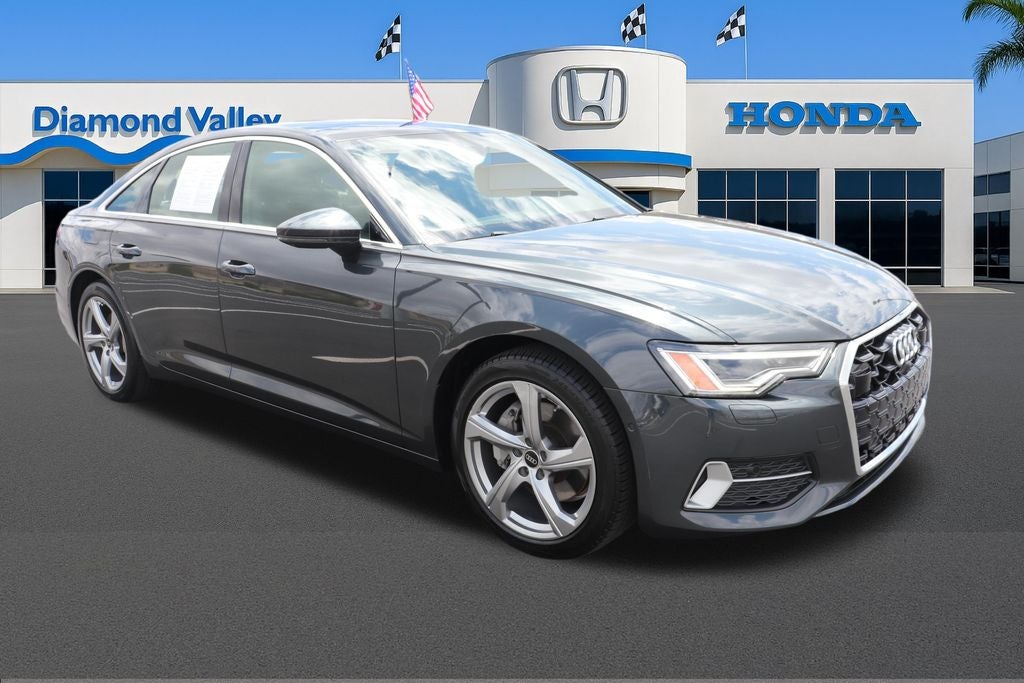 2024 Audi A6 45 Premium Plus quattro in Gray Metallic — front three-quarter view