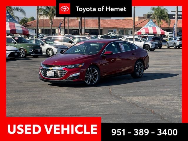 2022 Chevrolet Malibu LT in Cherry Red Tintcoat — front three-quarter view