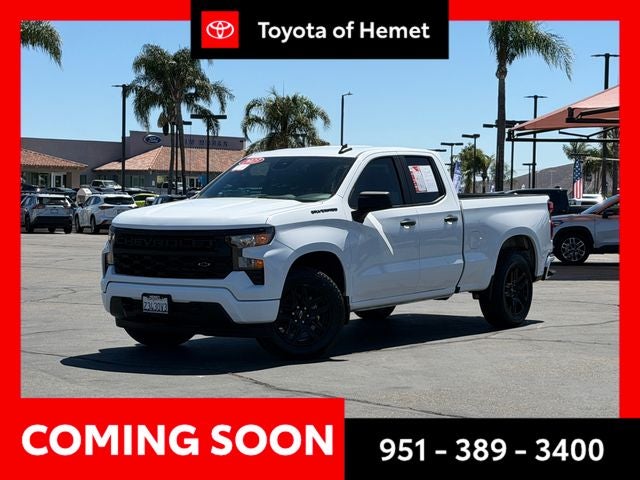 2023 Chevrolet Silverado Custom in Summit White — front three-quarter view