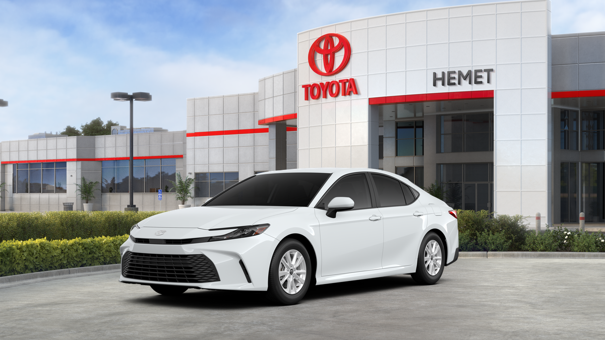 2026 Toyota Camry LE in Ice Cap — front three-quarter view