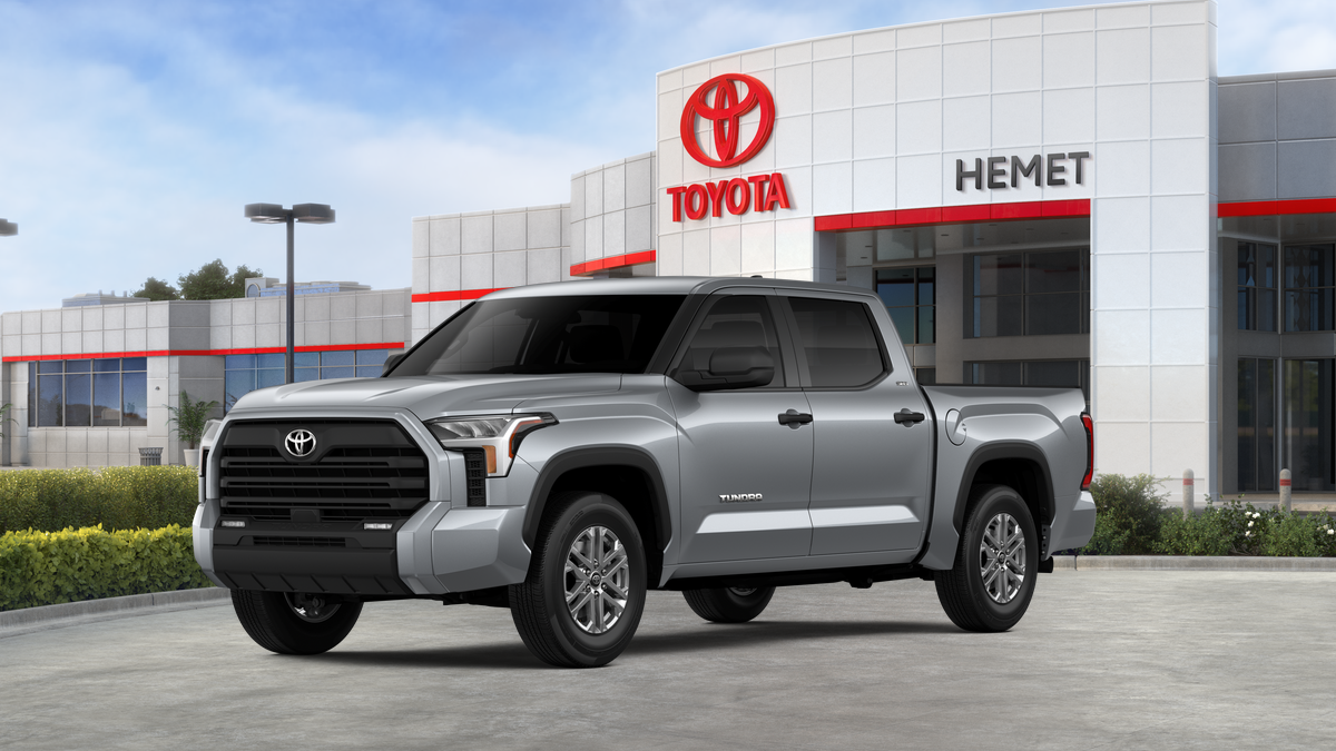 2026 Toyota Tundra SR5 in Celestial Silver Metallic — front three-quarter view
