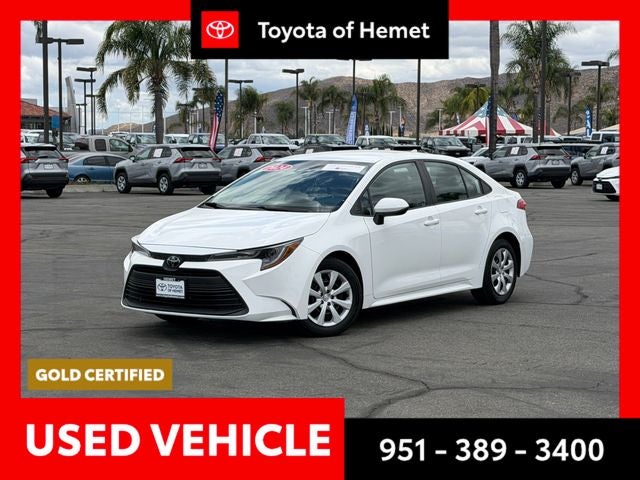 2024 Toyota Corolla LE in Ice Cap — front three-quarter view