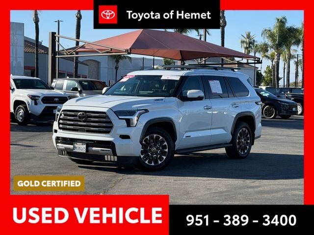 2024 Toyota Sequoia Limited in Wind Chill Pearl — front three-quarter view