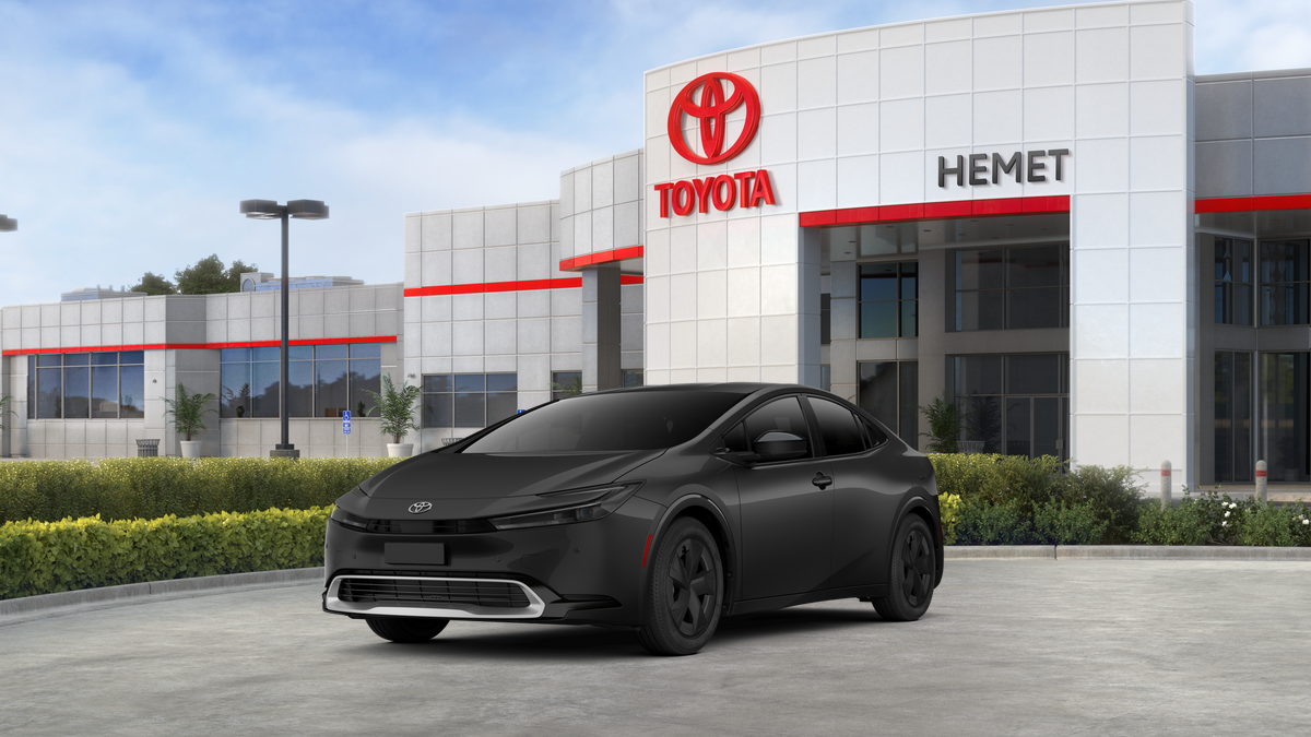 2026 Toyota Prius Plug-in Hybrid SE in Midnight Black Metallic — front three-quarter view