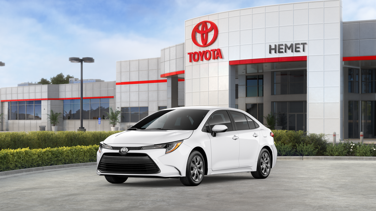 2026 Toyota Corolla LE in Ice Cap — front three-quarter view