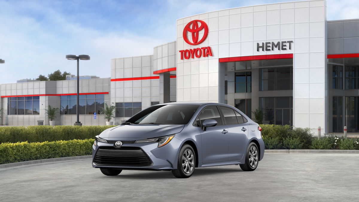 2026 Toyota Corolla LE in Celestite — front three-quarter view