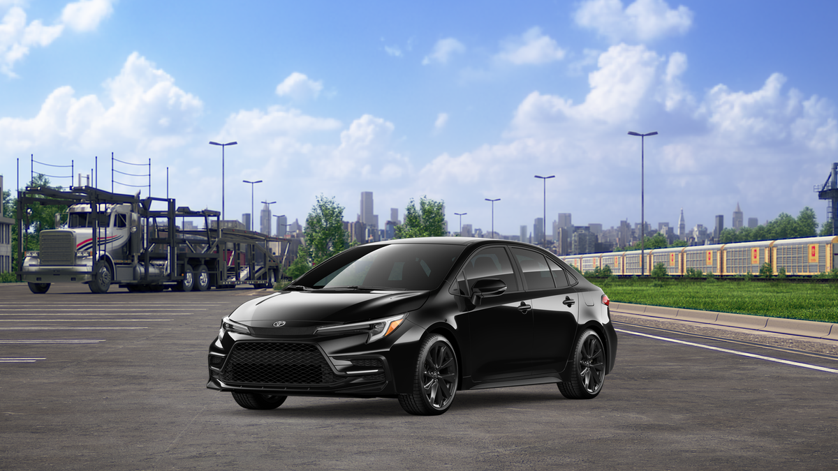 2026 Toyota Corolla SE in Midnight Black Metallic — front three-quarter view