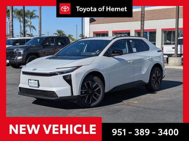 2026 Toyota bZ XLE in Wind Chill Pearl — front three-quarter view