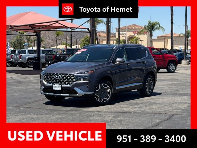 2023 Hyundai Santa Fe Limited in Lagoon Blue — front three-quarter view
