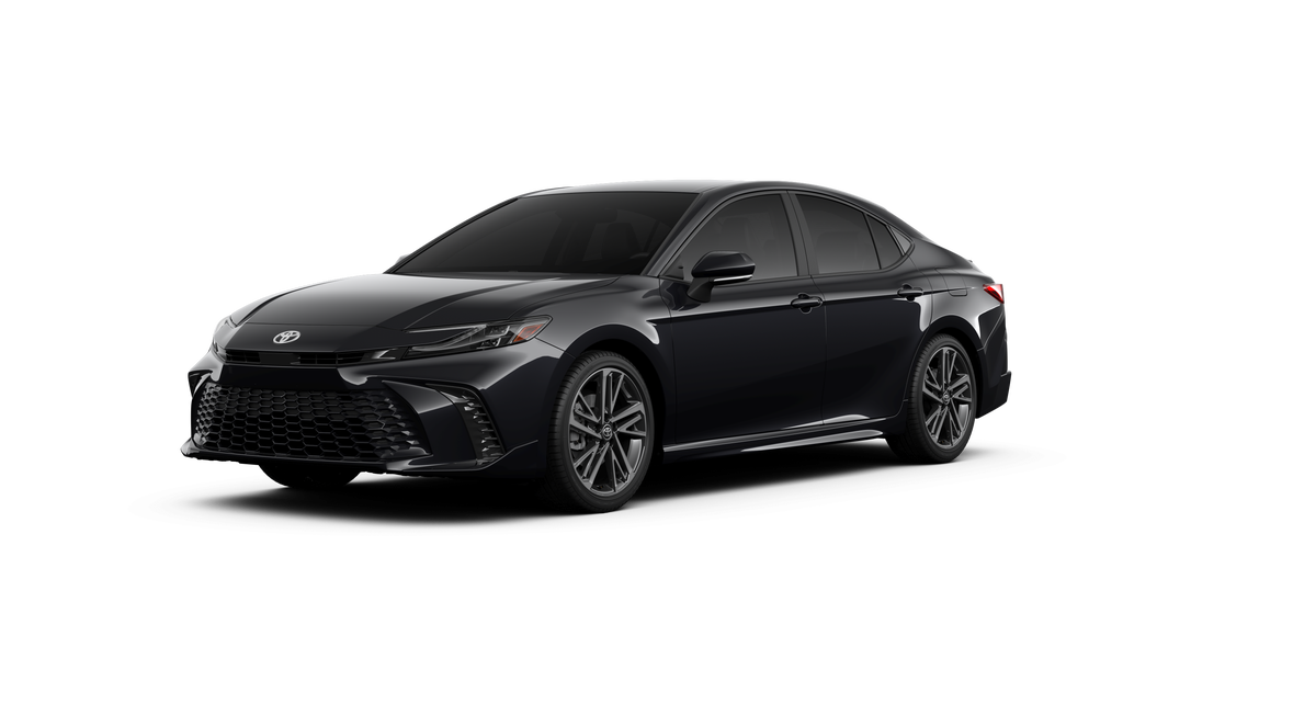 2026 Toyota Camry XSE in Midnight Black Metallic — front three-quarter view