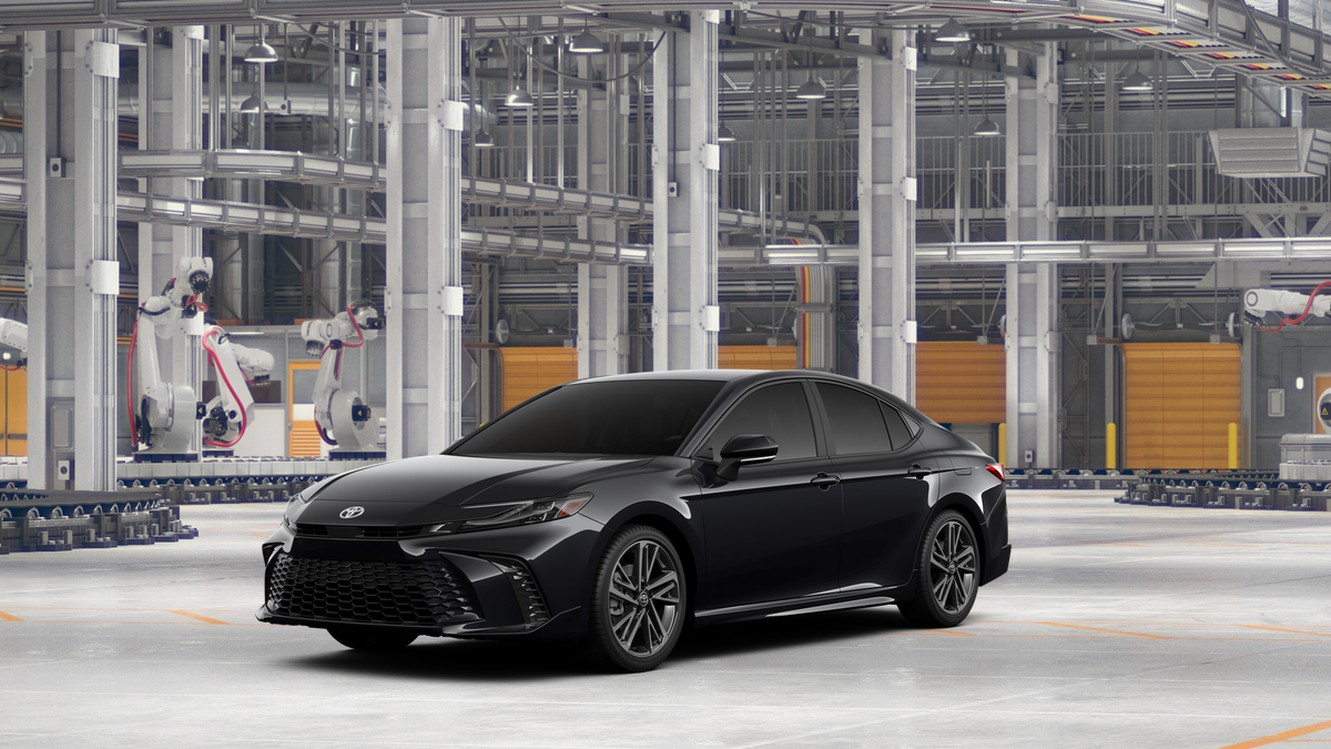 2026 Toyota Camry XSE AWD in Midnight Black Metallic — front three-quarter view