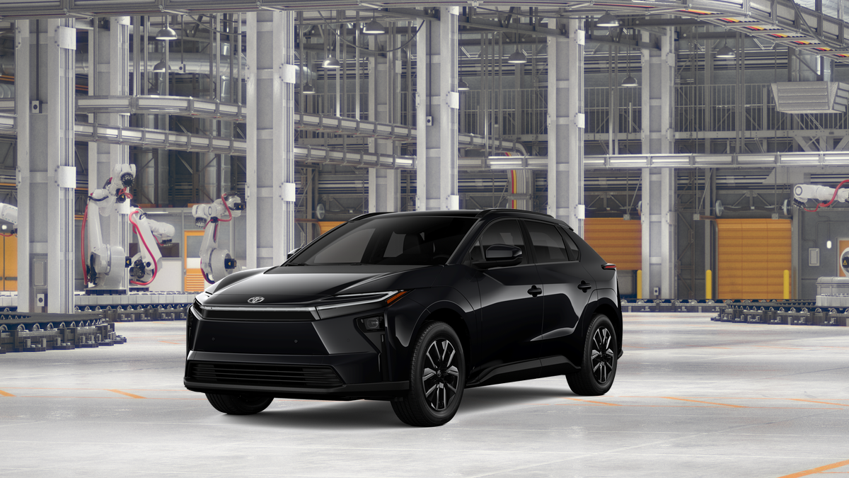 2026 Toyota bZ XLE in Midnight Black Metallic — front three-quarter view