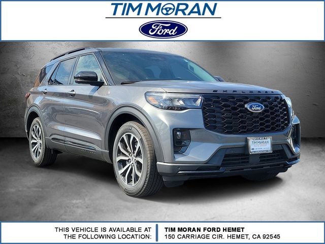 2026 Ford Explorer ST-Line in Gray Metallic — front three-quarter view