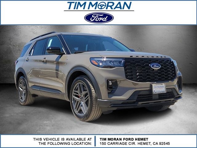 2026 Ford Explorer ST-Line in Gray — front three-quarter view