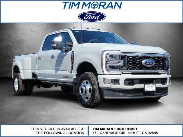 2026 Ford F-350SD Platinum DRW in Avalanche — front three-quarter view