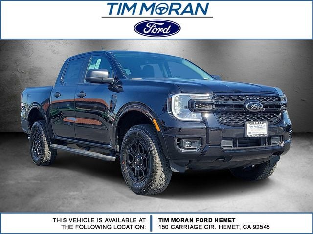 2026 Ford Ranger XLT in Shadow Black — front three-quarter view