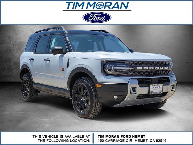 2026 Ford Bronco Sport Badlands in White Metallic — front three-quarter view