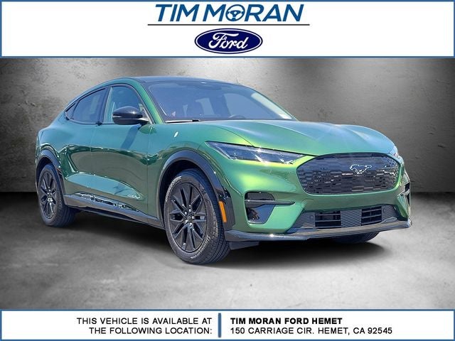 2026 Ford Mustang Mach-E Premium in Green Metallic — front three-quarter view
