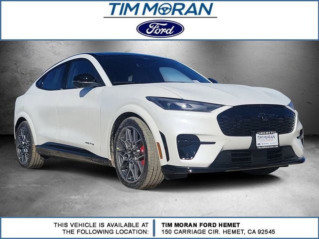 2026 Ford Mustang Mach-E GT in White Metallic — front three-quarter view