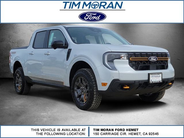 2026 Ford Maverick Tremor in White Metallic — front three-quarter view