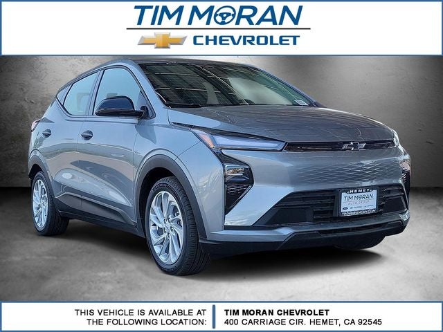 2027 Chevrolet Bolt EV LT in Sterling Gray Metallic — front three-quarter view