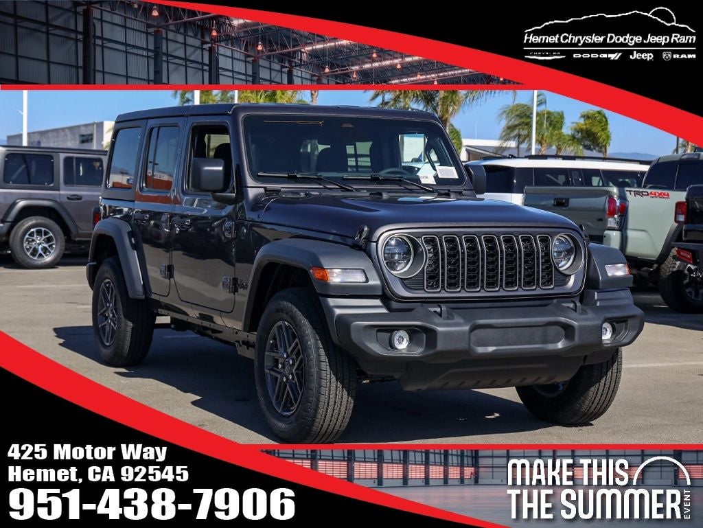2026 Jeep Wrangler Unlimited Sport S in Granite Crystal Metallic Clearcoat — front three-quarter view