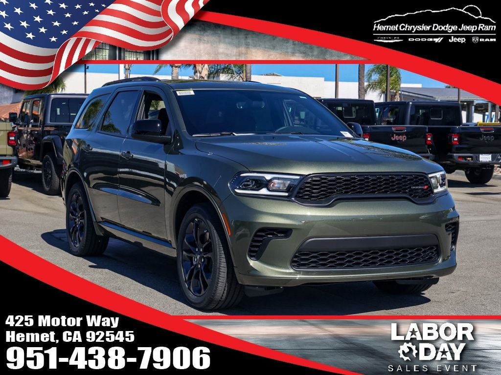 2026 Dodge Durango GT Blacktop in Green Machine — front three-quarter view