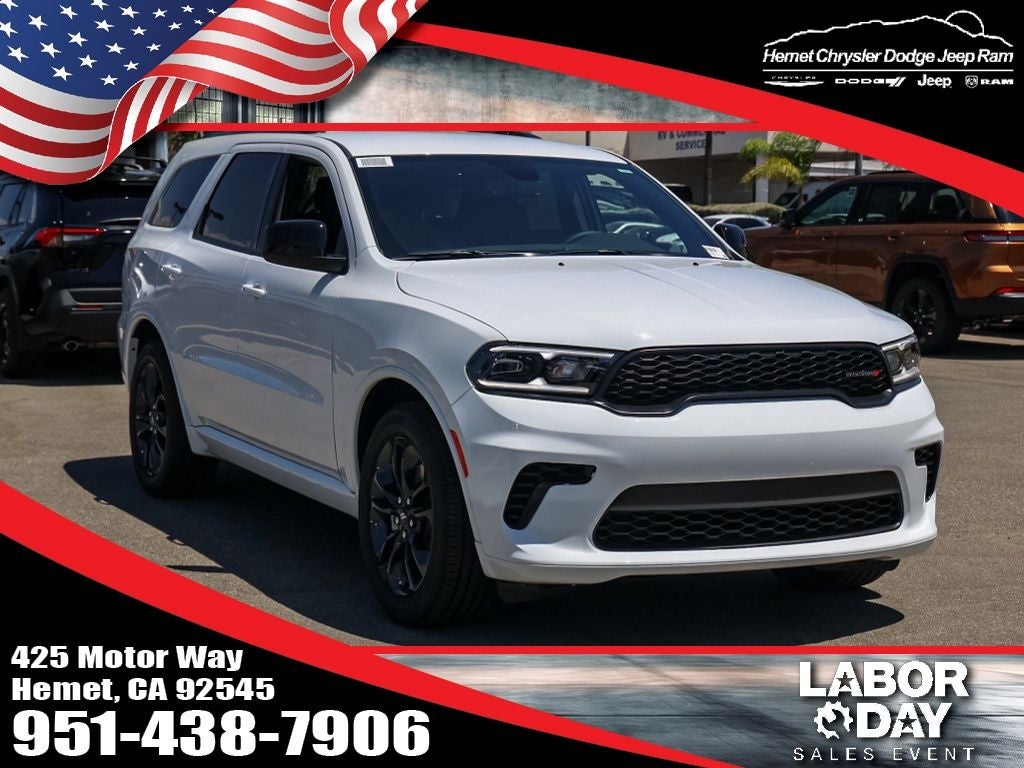 2026 Dodge Durango GT Blacktop in White Knuckle Clearcoat — front three-quarter view
