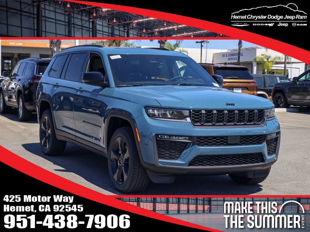 2026 Jeep Grand Cherokee L Limited in Steel Blue — front three-quarter view