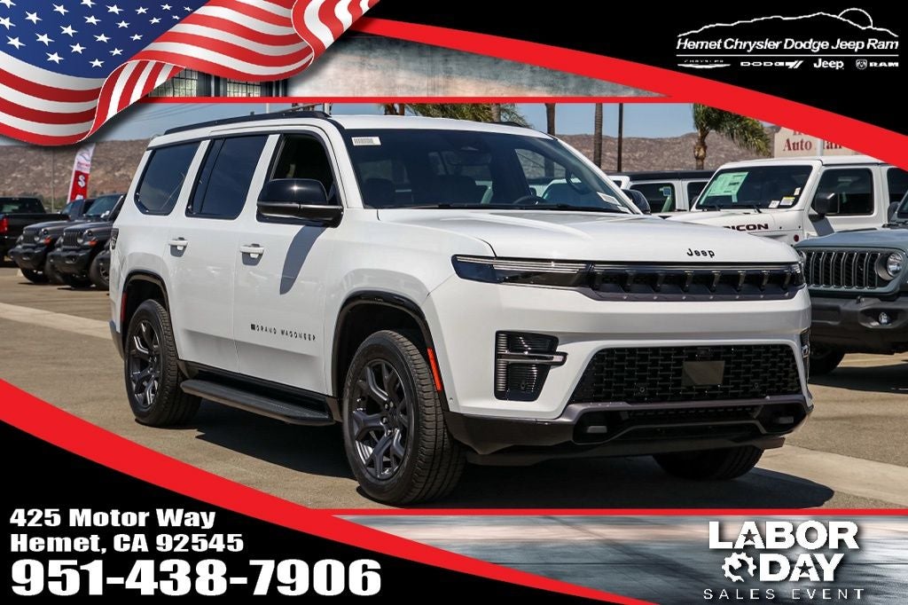 2026 Jeep Grand Wagoneer Limited Altitude in Bright White Clearcoat — front three-quarter view