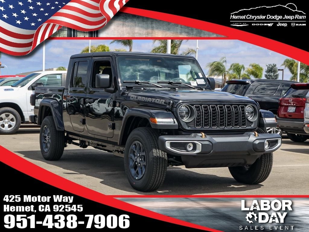 2026 Jeep Gladiator 85th Anniversary Edition in Black Clearcoat — front three-quarter view