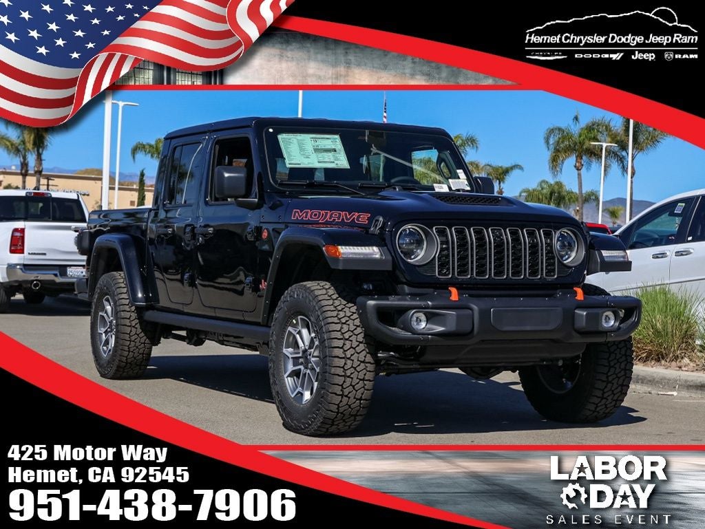 2026 Jeep Gladiator Mojave X in Black Clearcoat — front three-quarter view