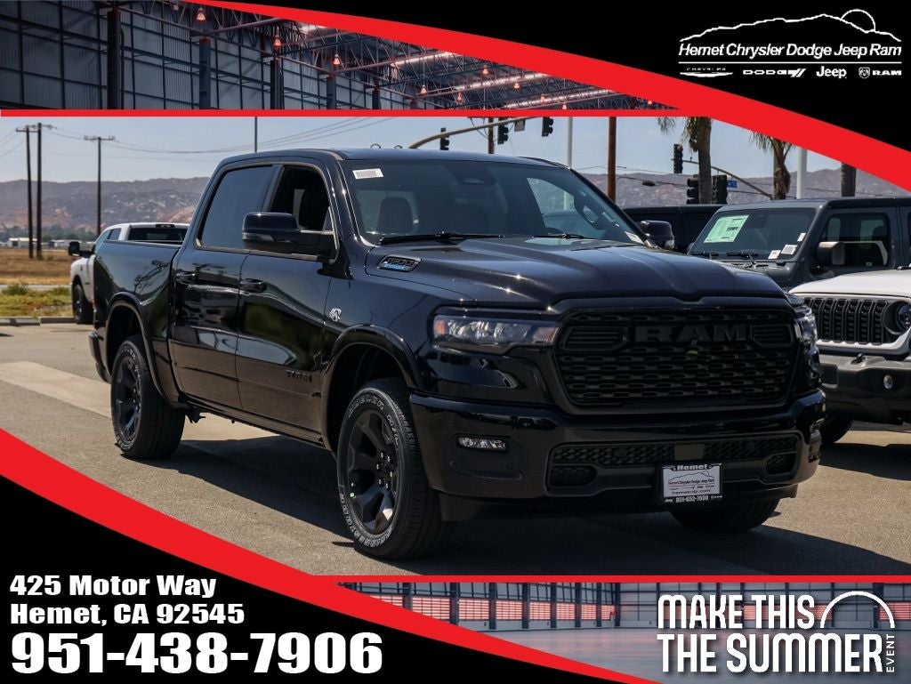 2026 RAM 1500 Big Horn Night Edition in Diamond Black Crystal Pearlcoat — front three-quarter view