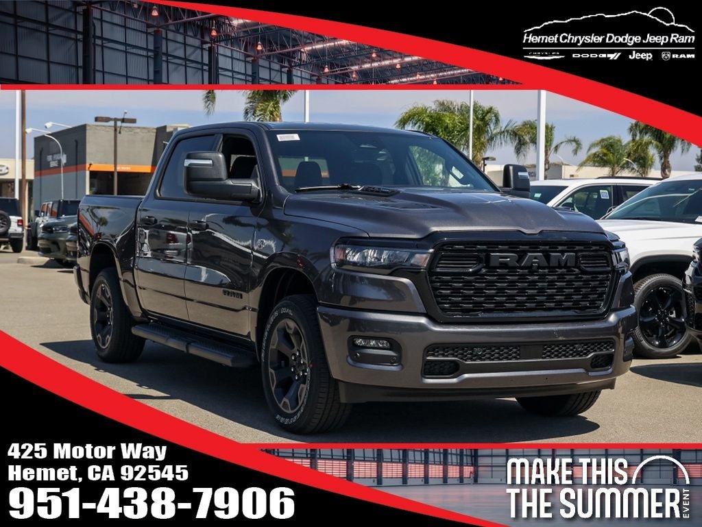 2026 RAM 1500 Black Express in Granite Crystal Metallic Clearcoat — front three-quarter view
