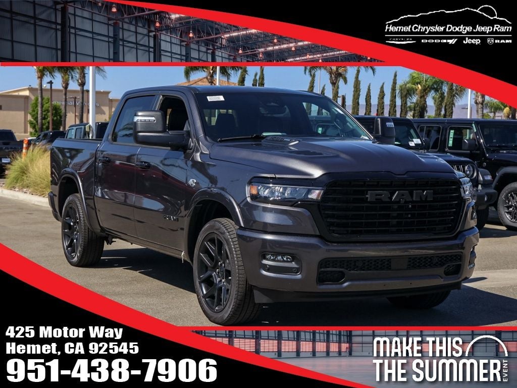 2026 RAM 1500 Laramie Night Edition in Granite Crystal Metallic Clearcoat — front three-quarter view