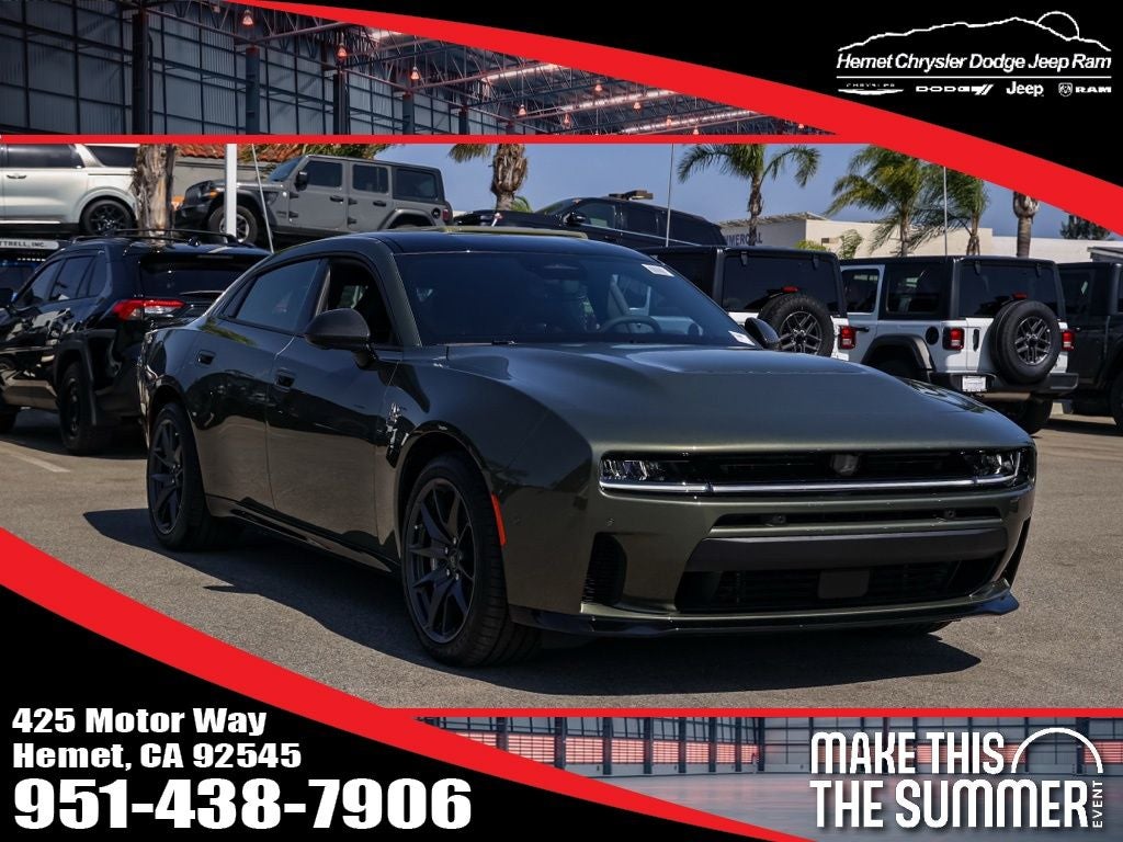2026 Dodge Charger R/T Scat Pack 4-door AWD in Green Machine — front three-quarter view