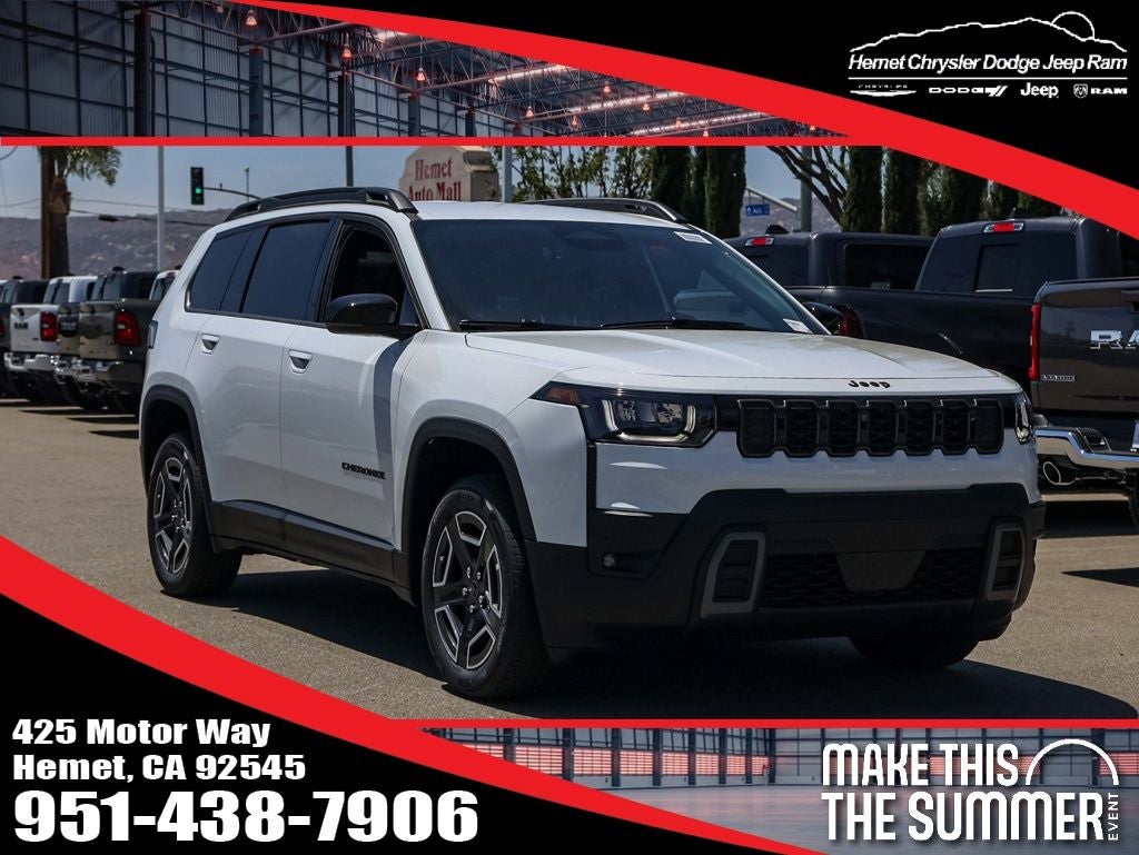 2026 Jeep Cherokee Limited in Bright White Clearcoat — front three-quarter view
