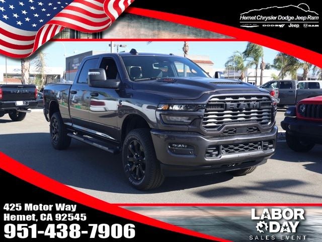 2026 RAM 2500 Tradesman Black Express Crew Cab 4x4 in Granite Crystal Metallic Clearcoat — front three-quarter view
