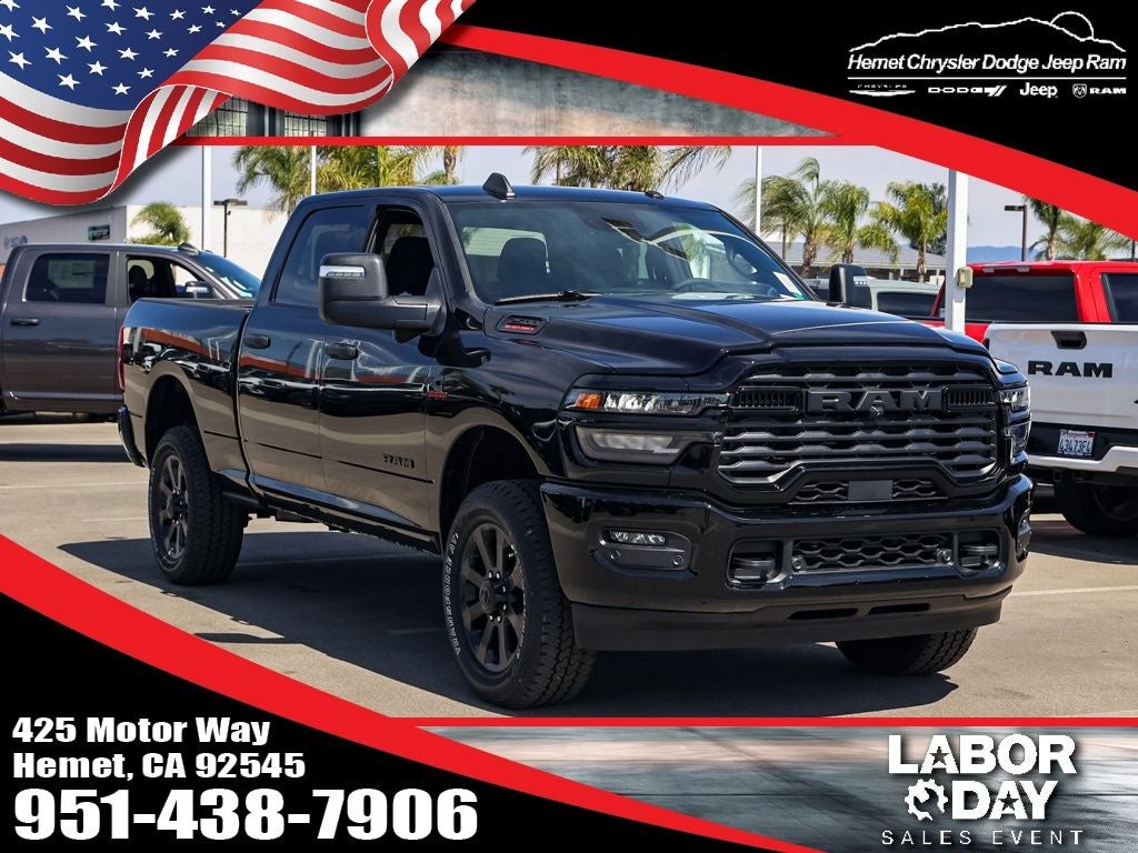 2026 RAM 2500 Big Horn Night Edition in Diamond Black Crystal Pearlcoat — front three-quarter view